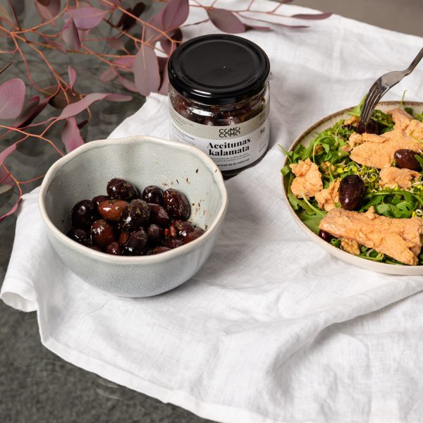 Aceitunas kalamata ecológicas con hierbas aromáticas