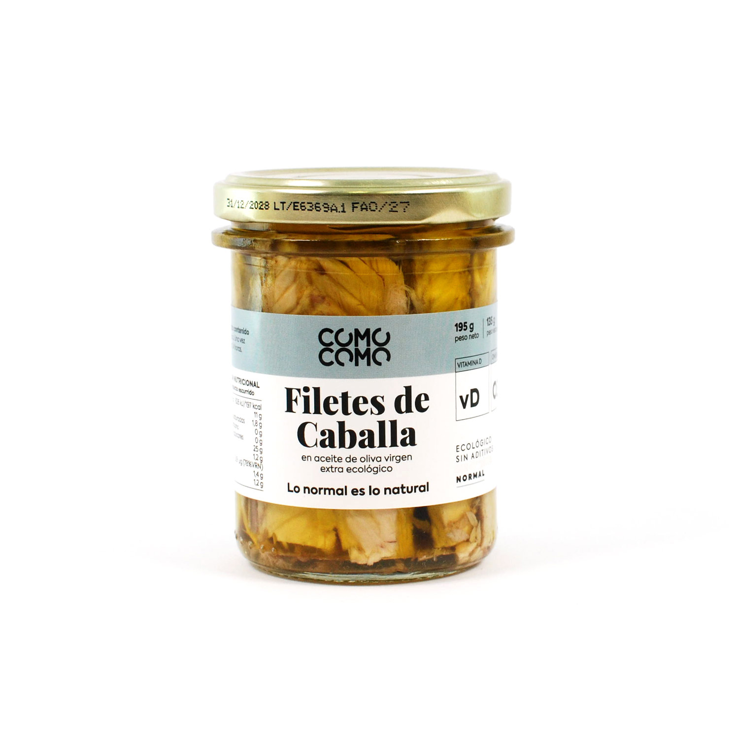 Filetes de caballa en aceite de oliva virgen extra ecológicos