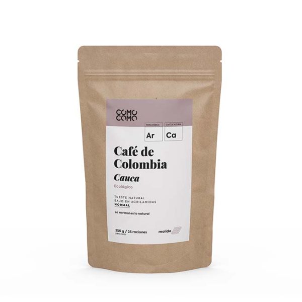 Café de Colombia con cafeína molido 250g ecológico
